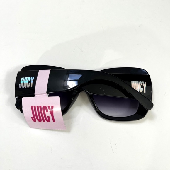 New JUICY COUTURE Embellished Oversized Sunglasses Rhinestones Black Acetate
